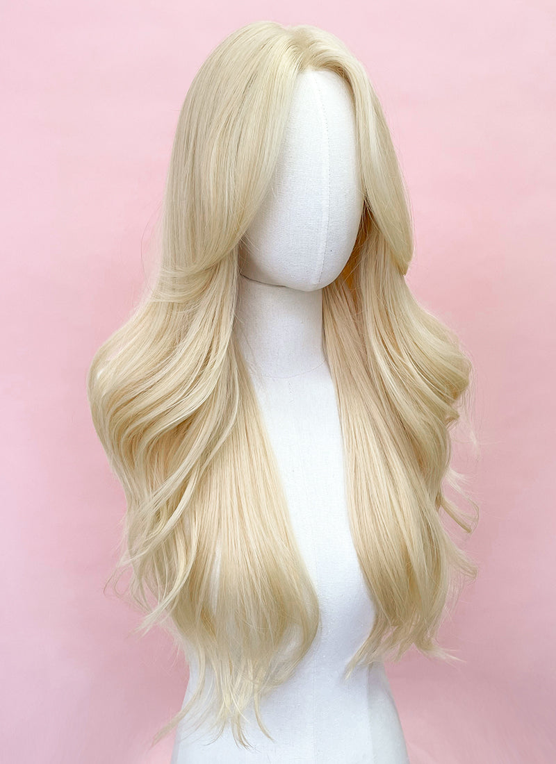 Blonde wig ponytail outlet bangs