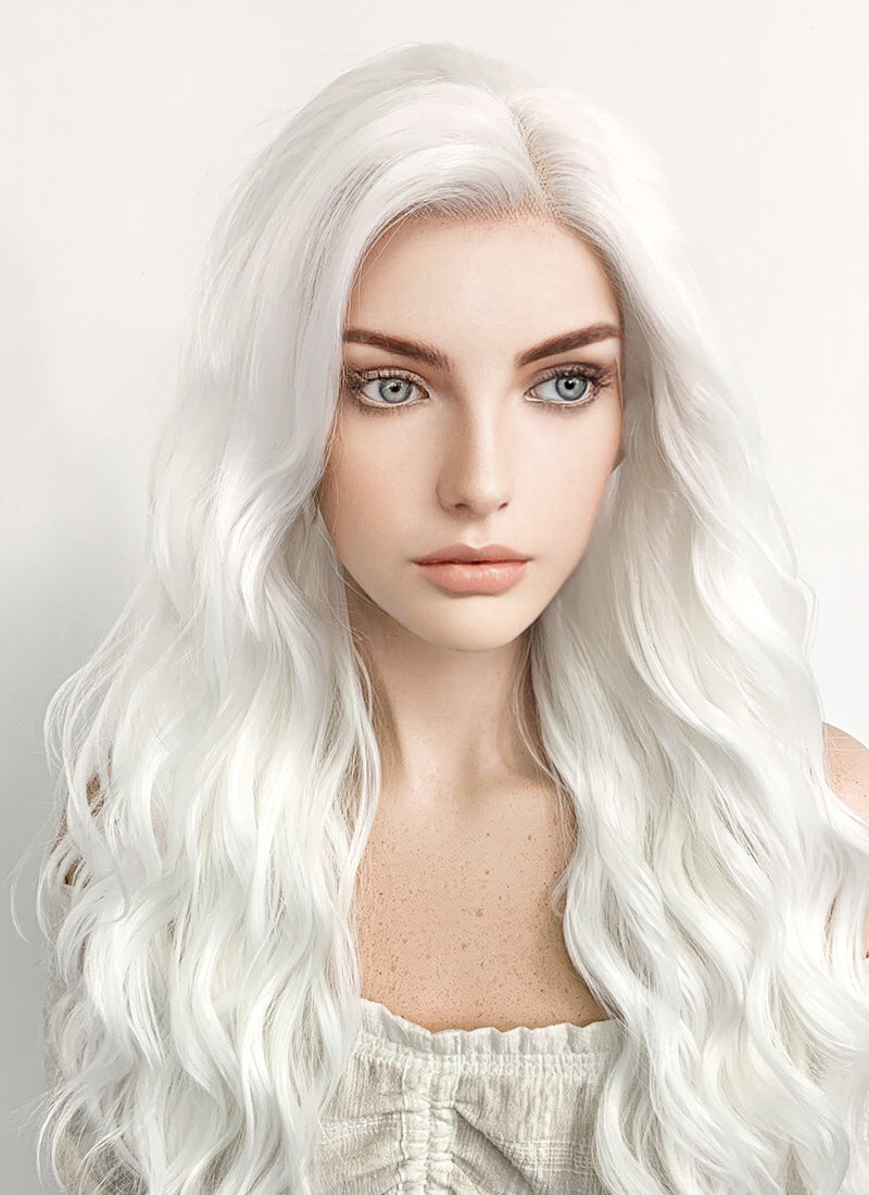 Long Wavy White Lace Front Synthetic Hair Wig LF388 – CosplayBuzz