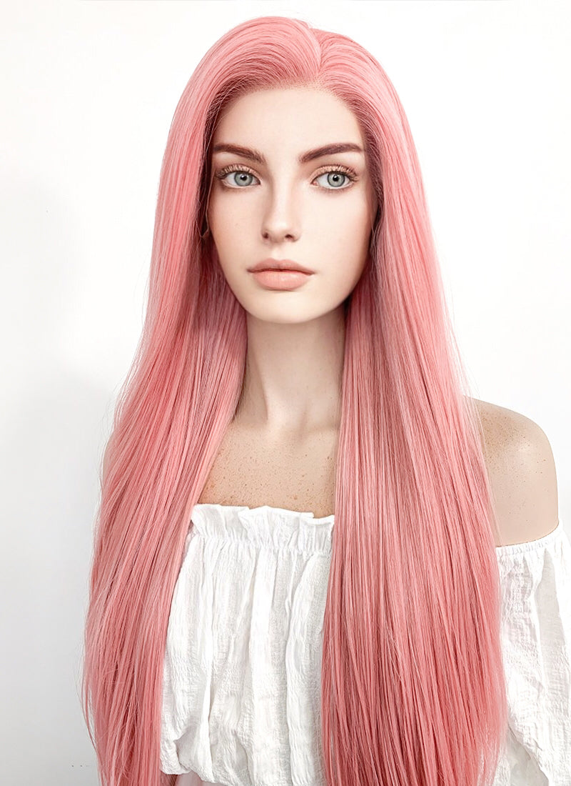 Pink wig outlet long straight