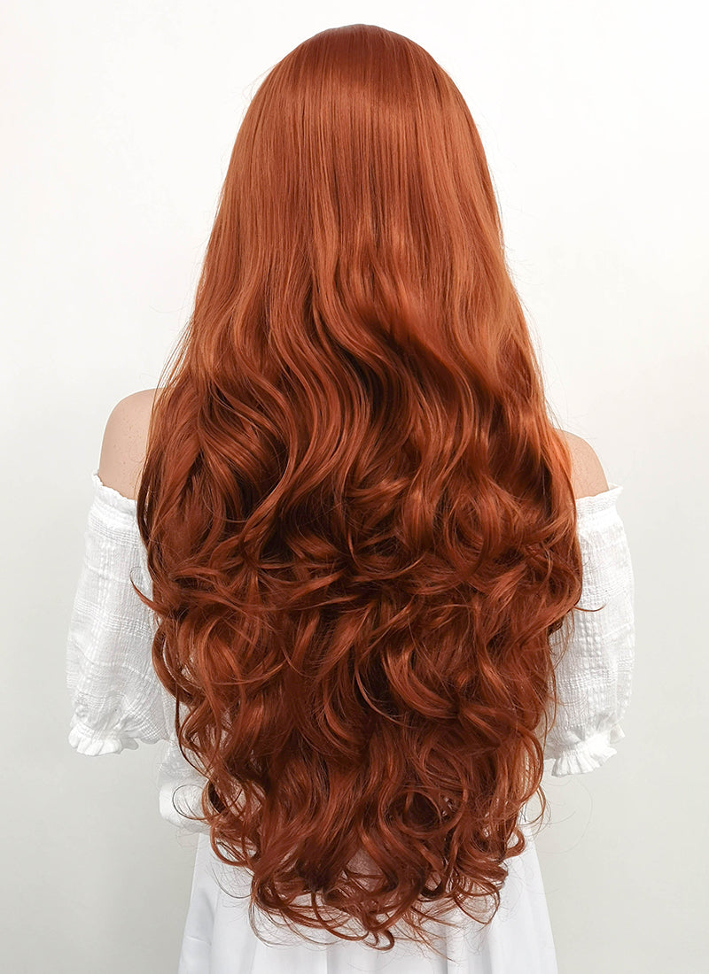 Long Curly Reddish Brown Lace Front Synthetic Hair Wig LW735