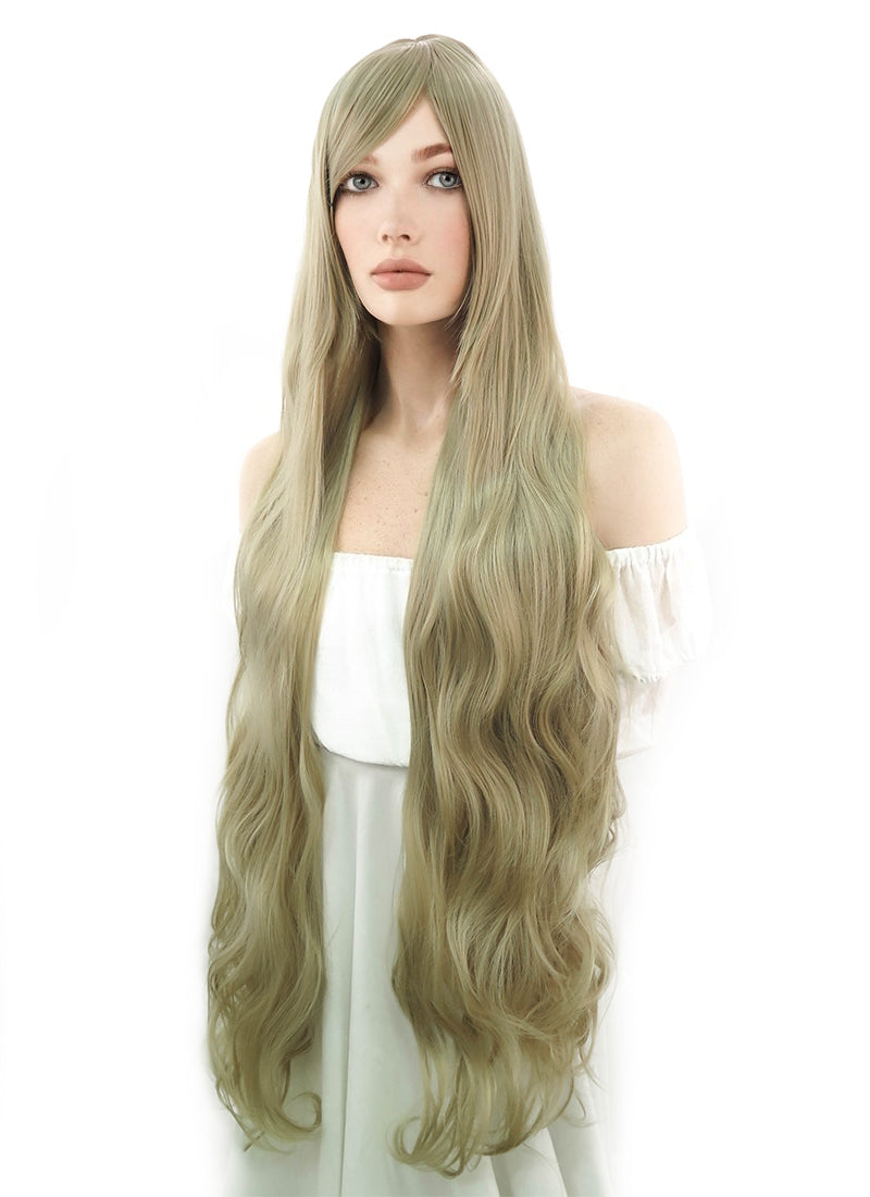 Long Straight Platinum Blonde Lace Front Synthetic Hair Wig LW150D