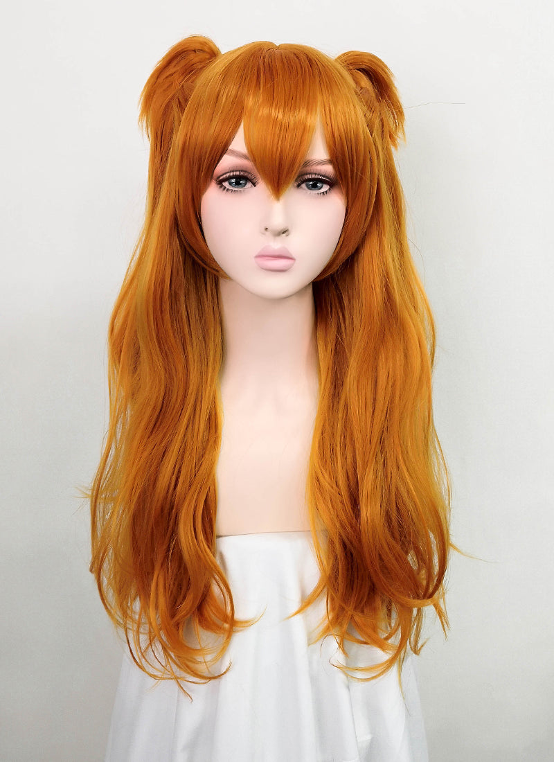 EVA NEON GENESIS EVANGELION Asuka Langley Soryu Long Orange Cosplay Wig Ponytails TB1630