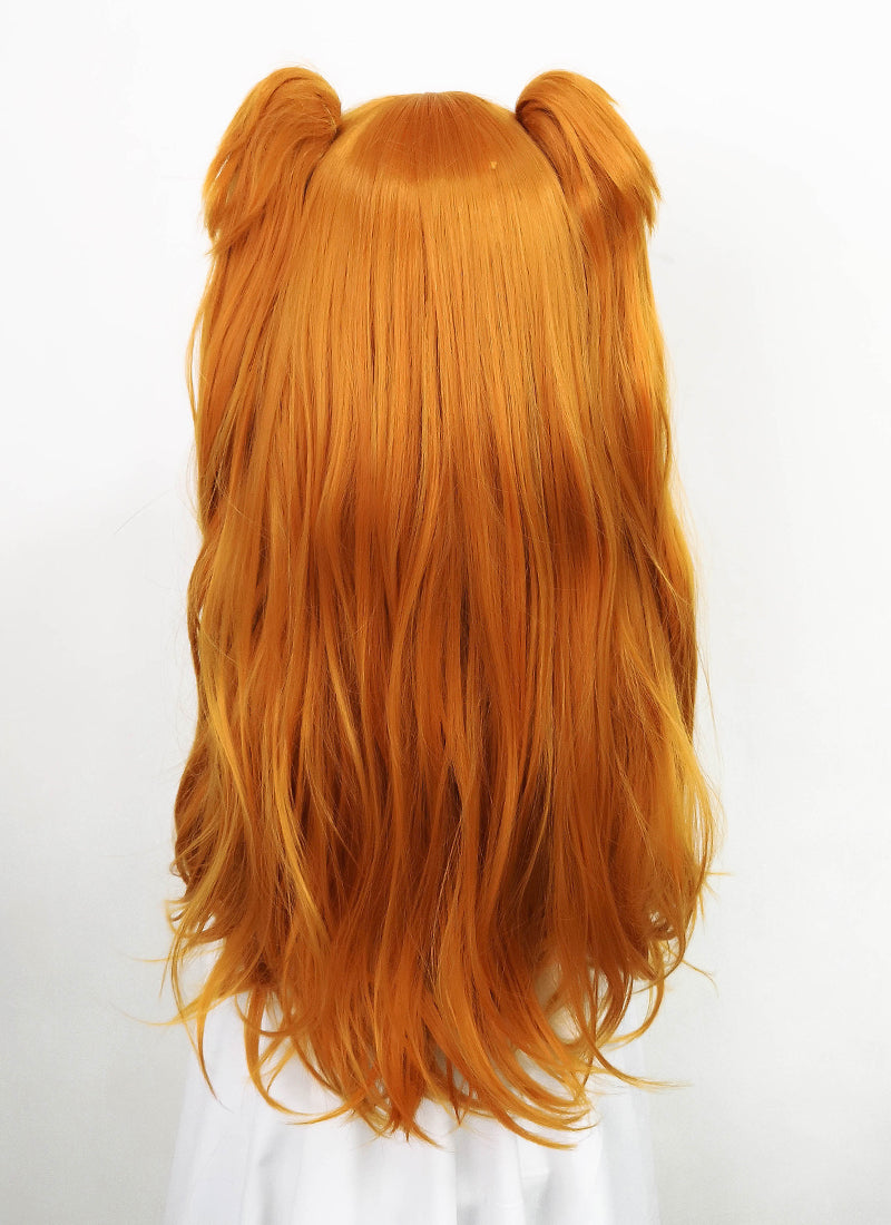 EVA NEON GENESIS EVANGELION Asuka Langley Soryu Long Orange Cosplay Wig Ponytails TB1630