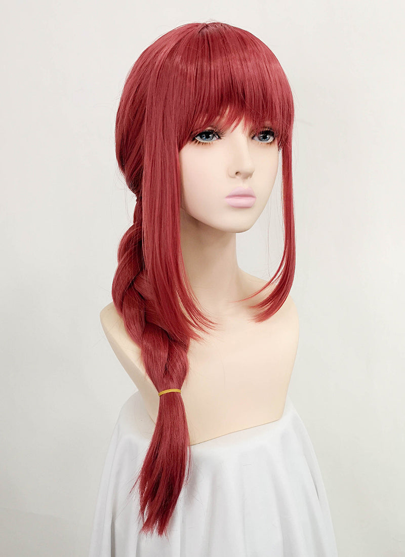 Long red cosplay outlet wig