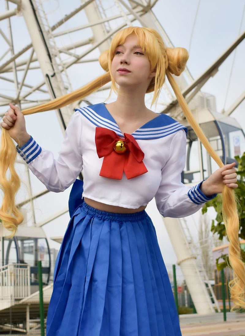 Sailormoon Tsukino Usagi Wavy Blonde Anime Cosplay Wig + Ponytails CM2 ...